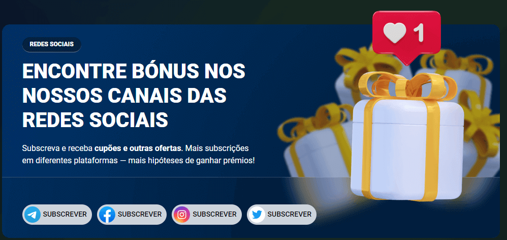 encontre bonus nos nossos canais das redes sociais