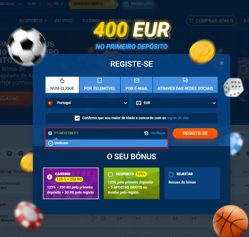 mostbet registe-se PT